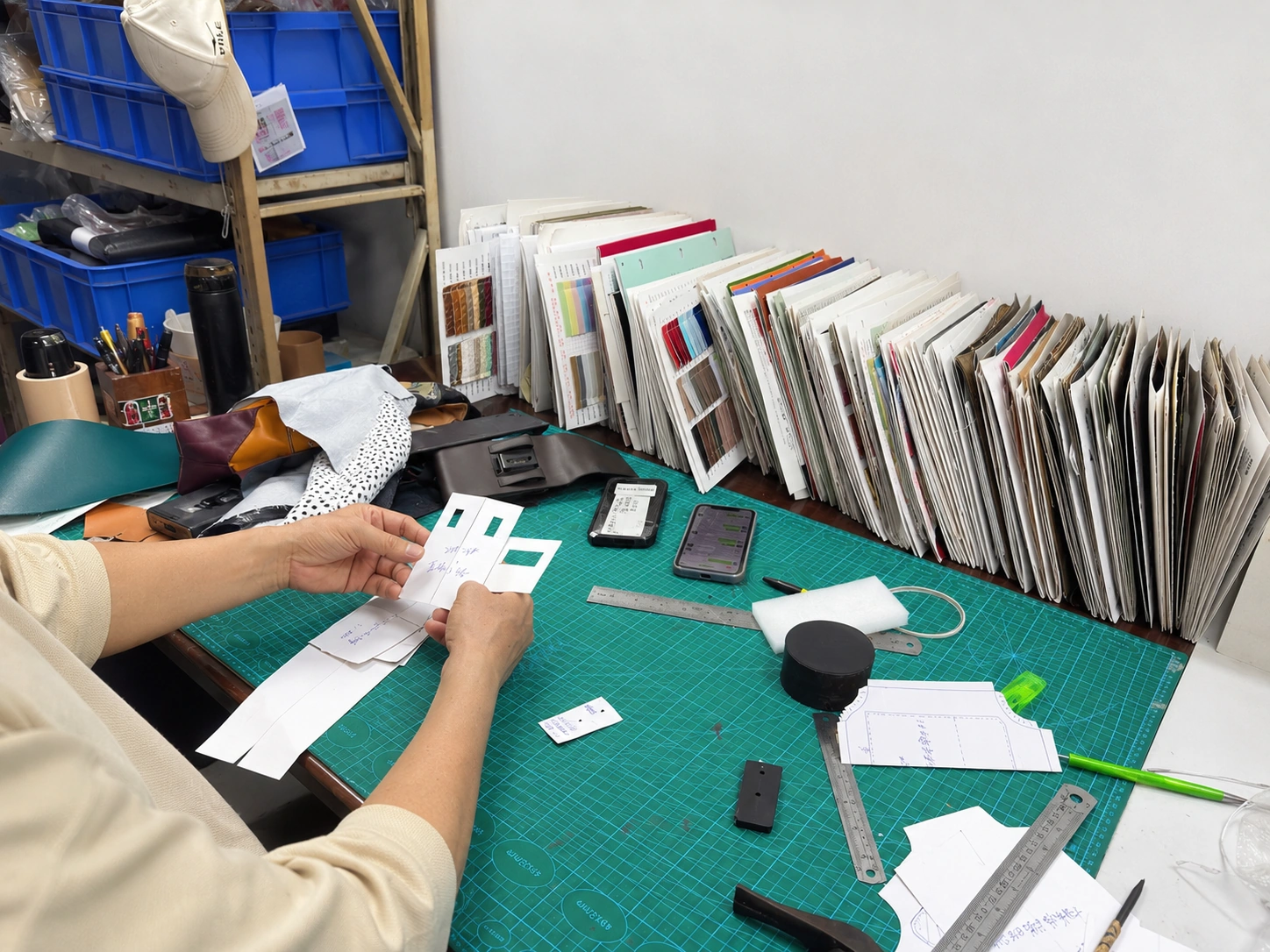 Premium material swatches used for phone cases and accessories