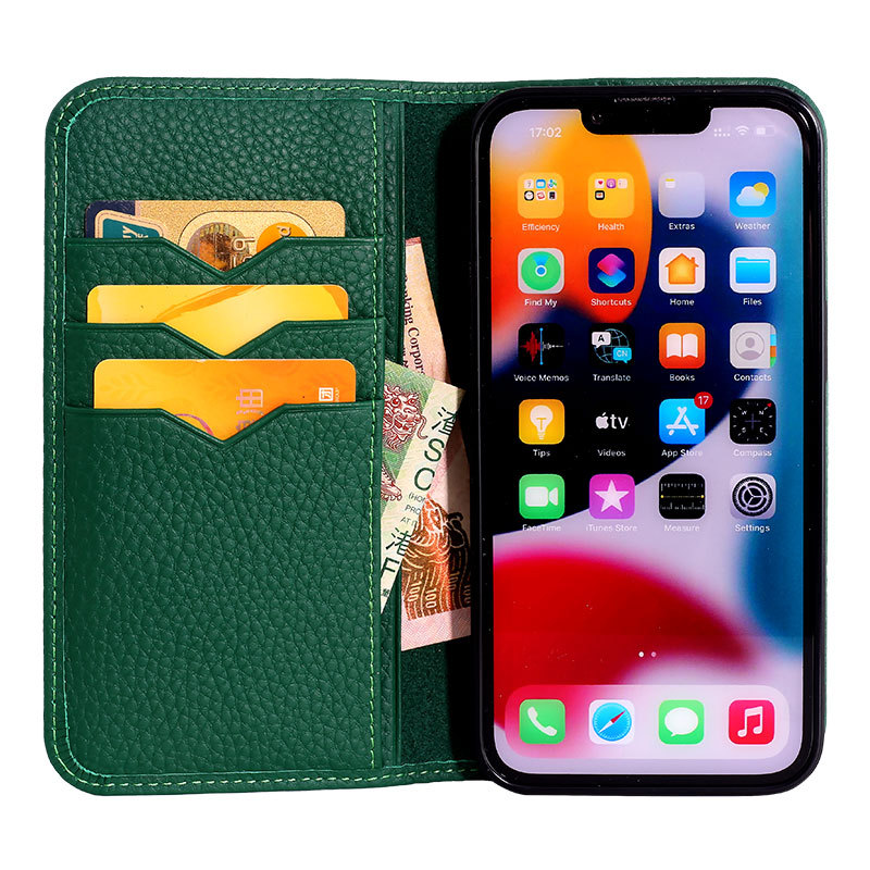 Leather Flap Triple Insert Card Holder