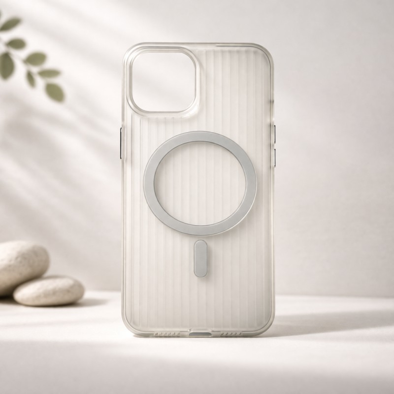 Ribbed Clear MagSafe TPU Phone Case