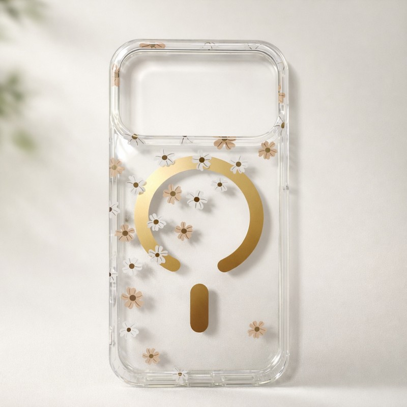 IMD Magnetic Phone Case with Pearl Floral