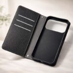 Leather Folio Phone Case with Card Slots and Wrist Strap — product view 1
