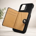 Leather Wallet Phone Case with Snap Closure — product view 3