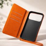 Leather Folio Phone Case with Card Slots and Wrist Strap — product view 5