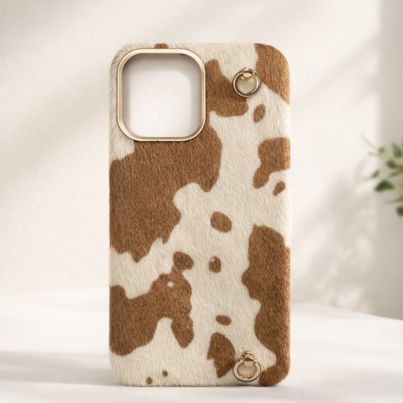 Faux Fur Cow Print Phone Case