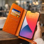 Leather Folio Phone Case with Card Slots and Wrist Strap — product view 6