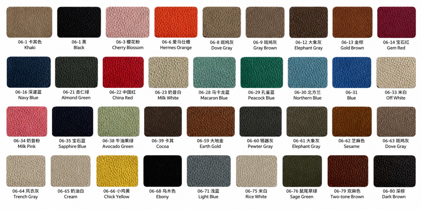 Top-grain Natural Cowhide Leather Color Options